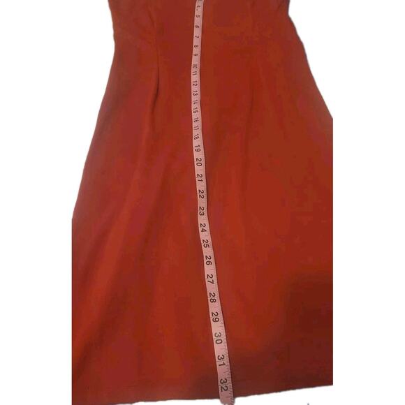 Y2K Red Kenneth Cole Midi Slip Dress Small Timeless Demure Side Slit - Picture 6 of 6